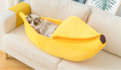 Funny Banana Cat Bed House Cute Cozy Cat Mat Beds Warm Durable Portable Pet Basket Kennel Dog Cushion Cat Supplies